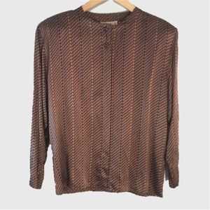 Vintage Spitalnick zigzag print silk blouse